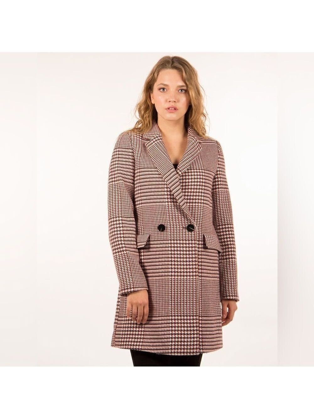ONLY Classic Houndstooth Coat Sz Small